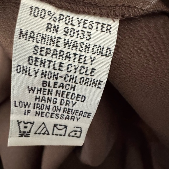 Linea By Louis Dell'Olio Brown Sheer Button-Up Blouse & Tank Set L - Picture 7 of 16